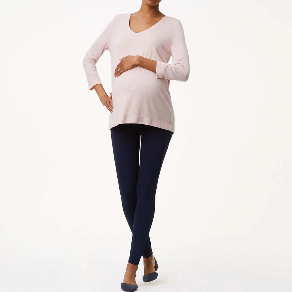 Like New black LOFT maternity ponte leggings L